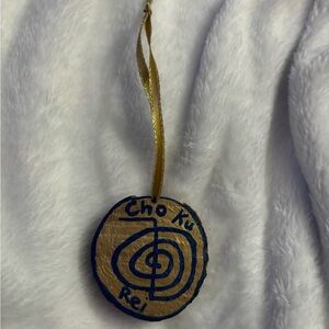 Cho Ku Rei Reiki Hand Painted Wood Slice Ornament Decoration